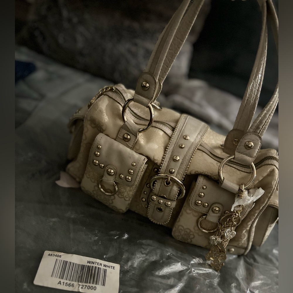 Kathy van Zealand large tote purse off white